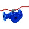 3-Way ball valve Type: 7327 Ductile cast iron/TFM 1600 Full bore L-bore Handle PN16 Flange DN50